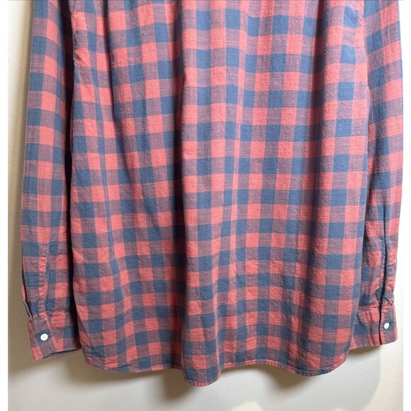 American Eagle Super Soft Blue Coral Check Long Sleeve Shirt Men's Size XXL - Picture 7 of 14